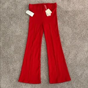 NWT Donni The Rib Kick Flare Red Pants